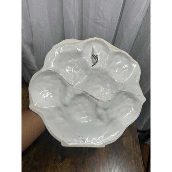 majolica hydrangea flower wall art hand painted in italy Italian Decor VTG - Picture 4 of 7